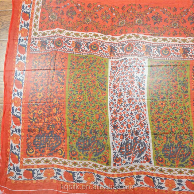 
Indian sari positioning print small flower robe 100% silk chiffon crinkle georgette fabrics 