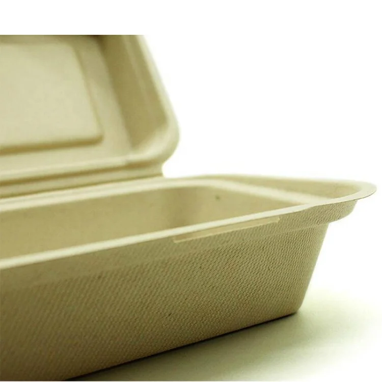  Оптовая продажа экологически чистый одноразовый Ланч-бокс из бэнто-крафт-бумаги сахарного тростника бумажный