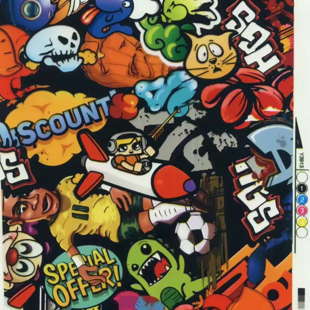 Koue Skull Pattern Hydrographics Film Water Transfer Printing Film MA1331Y AQUAPRINT PVA Hydro Film