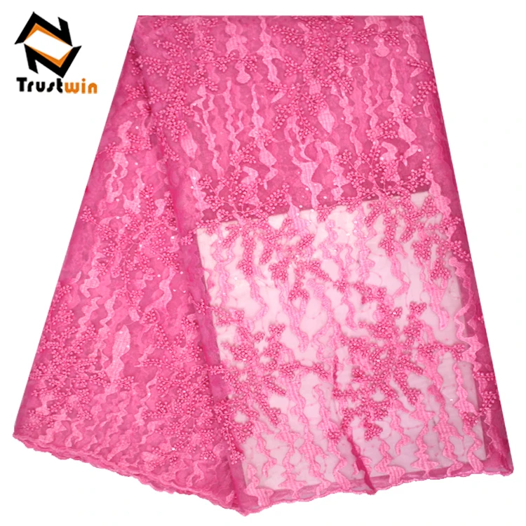 3d embroidery fabric pearls sequin beaded lace fabric