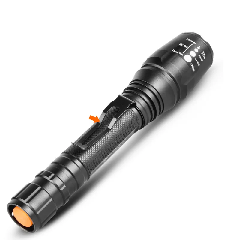 Aluminum 1000 Lumen 18650 Battery Powered Flashlight High Quality Waterproof T6 LED Zoomable Tactical Flashlight