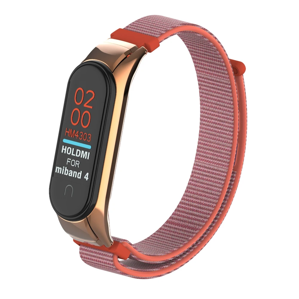 ODM Holdmi new arrival 43031 series nectarine color 14mm nylon watch band for xiaomi band 4