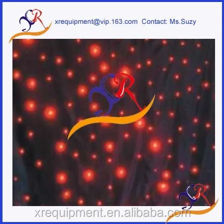 Fire Proof Velvet Blue Color LED Video Curtains With Lighting Stand