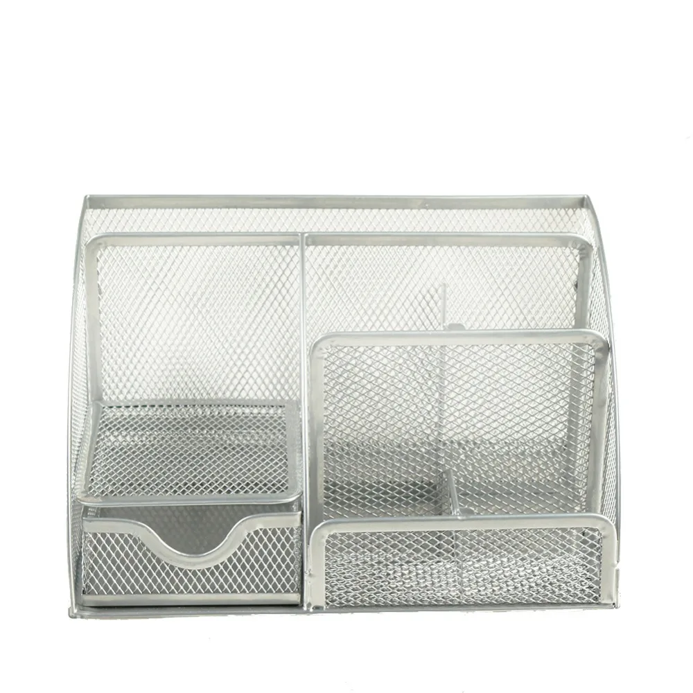 
China Wholesales Office Stationery Multifunction Metal Mesh Desk Organizer 