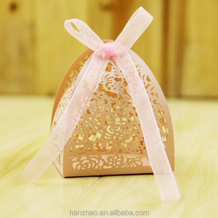 Custom Laser Cut Paper Folding Wedding Favor Candy Box
