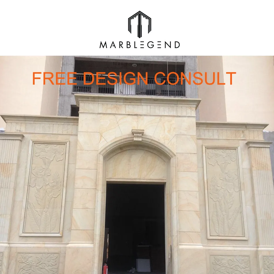 
wholesale Natural exterior wall tiles wood vein sandstone cladding for Project 