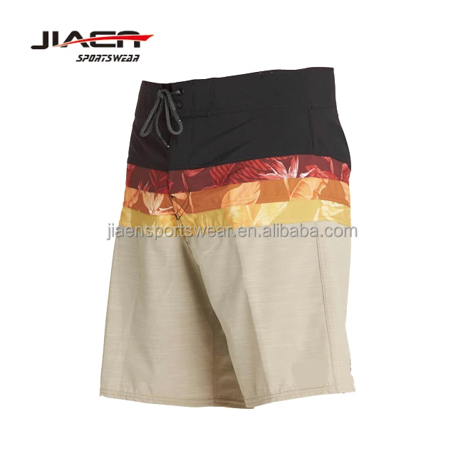 2017 The Newest Design Men board shorts customized 4 way stretch anti-UV golden boardshorts Surf sportswear factory direct sale