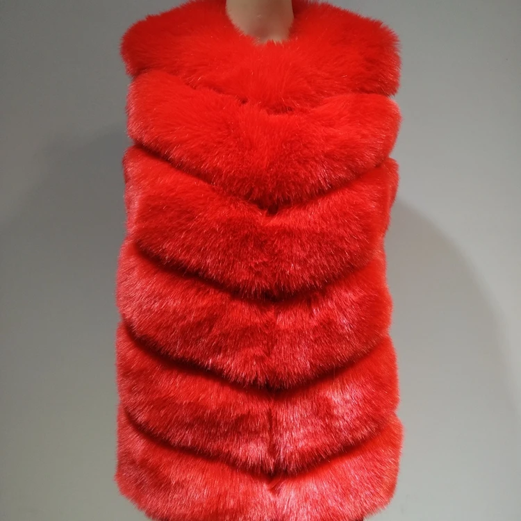 Fashion white black green faux fur vest for autumn winter