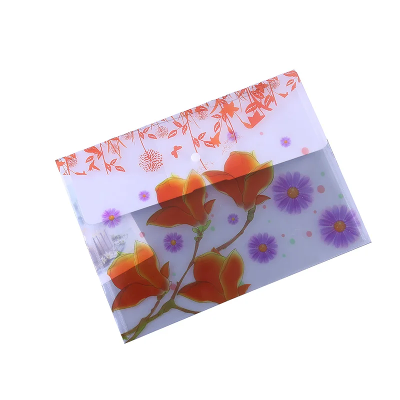 Colorful clear pp plastic envelope file folder fancy document folder
