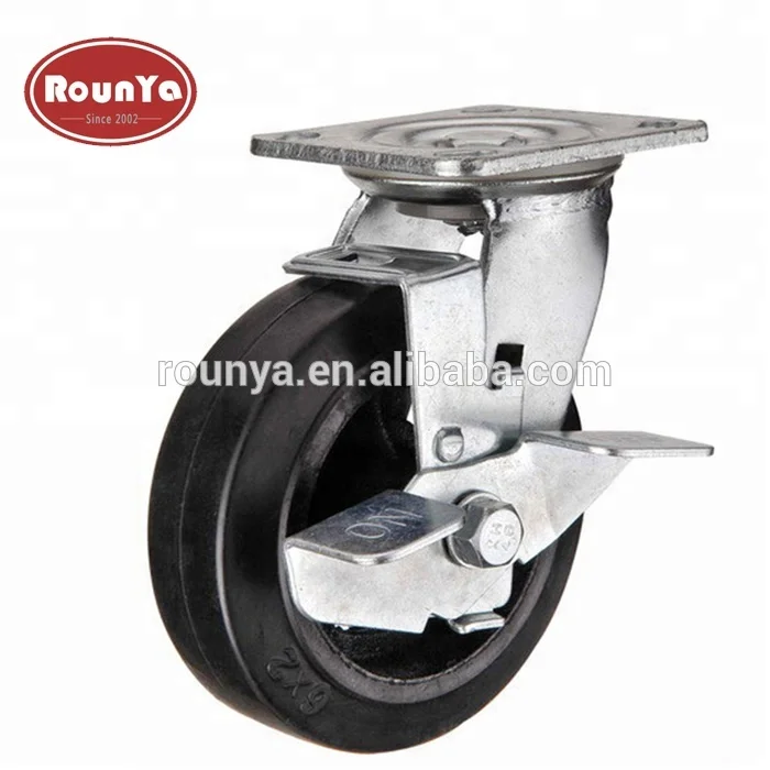 Heavy duty swivel casters rubber wheels with brake 660lbs capacity