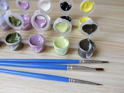 Painting by number with flower handmade oil painting