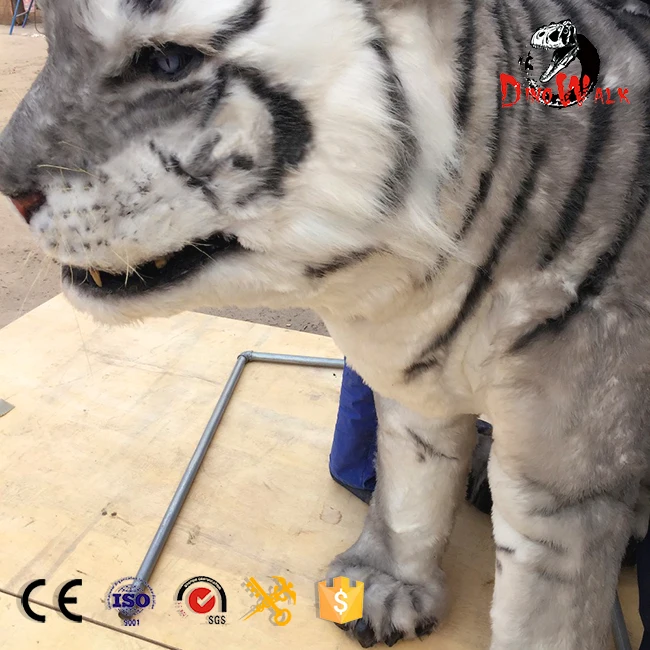 Dino0776 High quality Amusement park lifesize realistic white tiger costume for sale