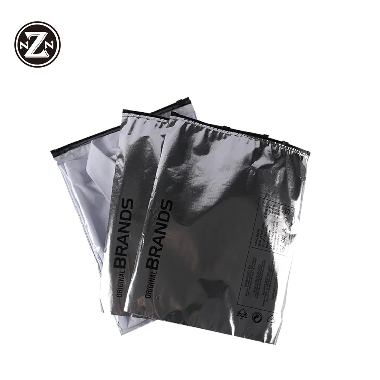 
custom printed logo self sealed hdpe ldpe slider zip lock plastic packaging bag for clothes 