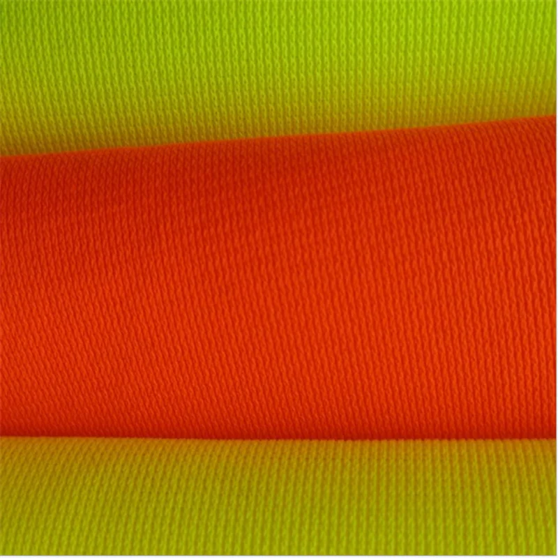 Tricot knitted neon color fabric for reflecting vest