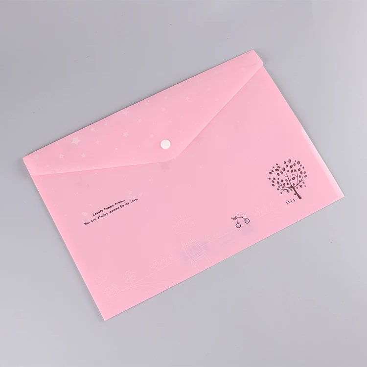 Hot Sale A4 A5 PP Document Bag With Button Waterproof A4 File Folder Bag