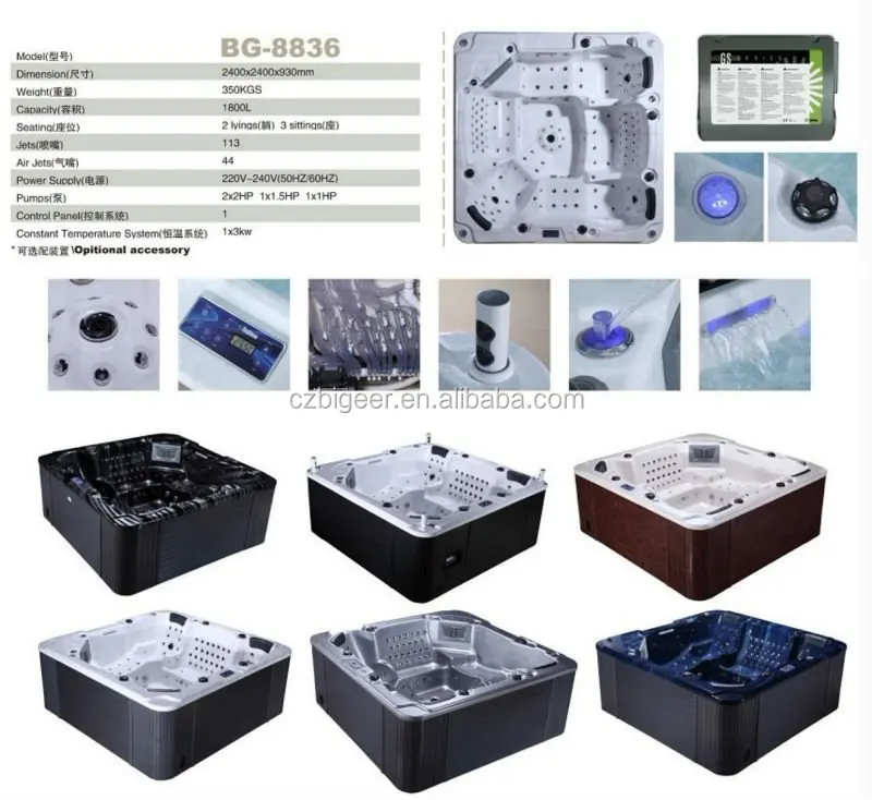 
acrylic outdoor spa/hottub in the classic design(BG-8836) 