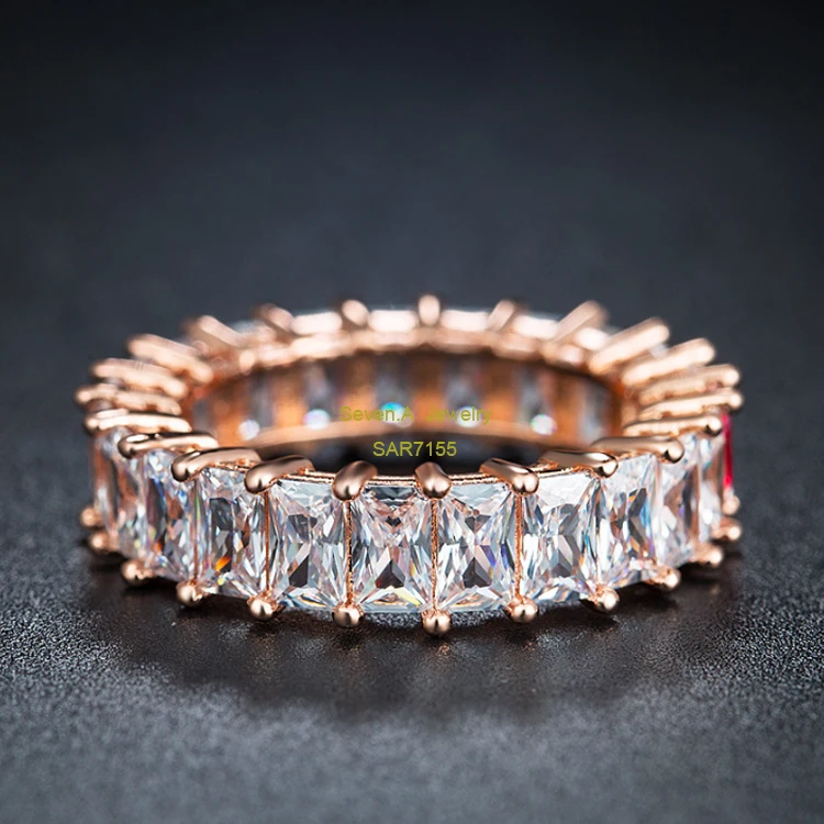
Sevenajewelry Brand jewellery design SAR7155 Jewelry Wholesale in China Women eternity rings for wedding 