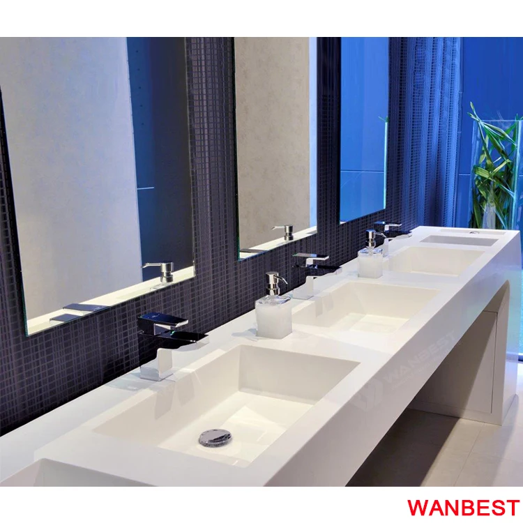 Cheap Artificial Stone Kitchen Vessel Sink Countertop Hotel Bathroom Face Wash Basin