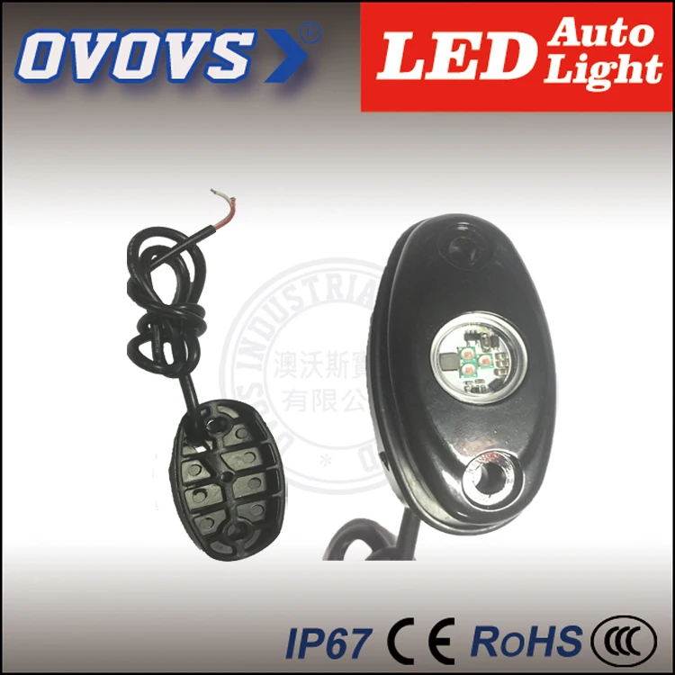 OVOVS Водонепроницаемый RGB авто Светодиодные Под Автомобилей Фонари Мини Рок Свет для Грузовиков Авто J-ЕЭП Off Road 4 x 4