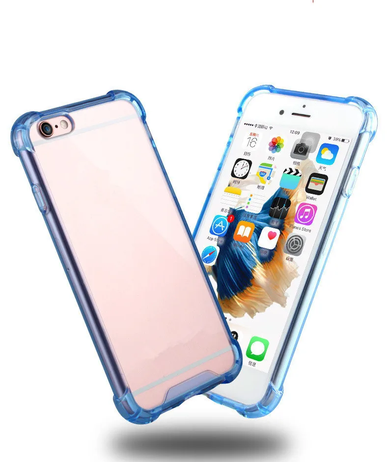 4 Shockproof Clear Soft TPU Case for iPhone 6/7/8 Plus, For iPhone 8 Plus Case, For iPhone 7 Plus Case