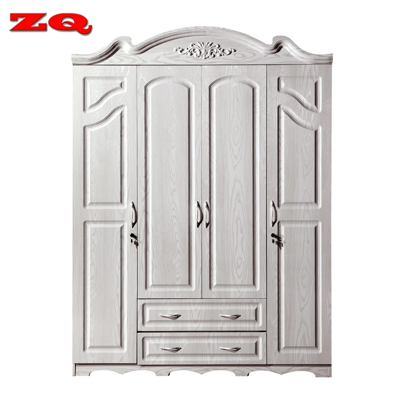 Foshan 4 Doors Bedroom Wardrobe Furniture full mdf plastic wardrobe clothes customization bedroom with drawers