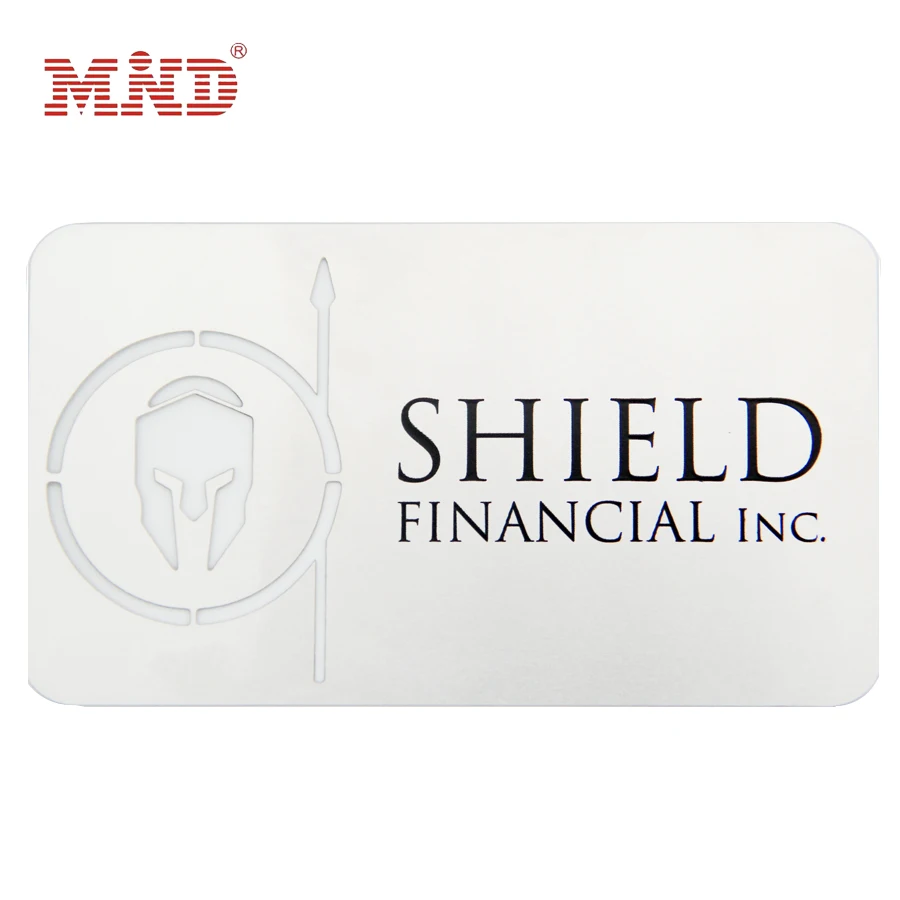 Customized silver/golden laser cut metal business card