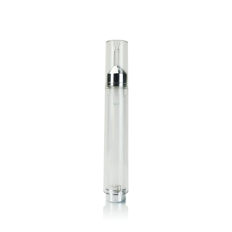 15ml plastic airless Pump Syringe eye cream tube round shape skin care vacuum pump packaging
