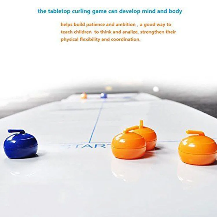 
Tabletop Curling Game Portable Mini Travel Kids Adults Family Sports Board Game 