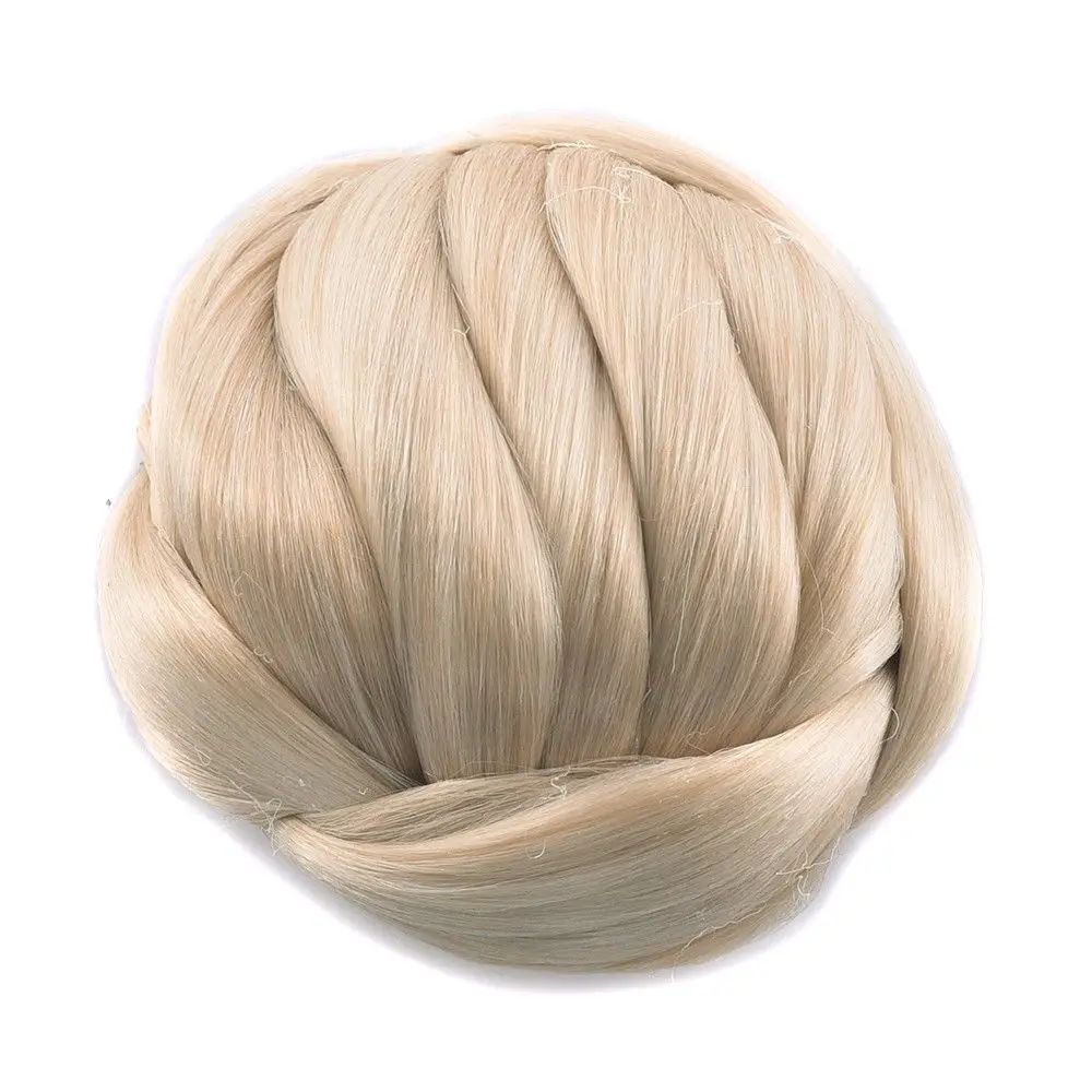 Высокое качество оптовые дамы моды дамы блондинка головной убор парик узел легко связать волосы булочка производитель Китай