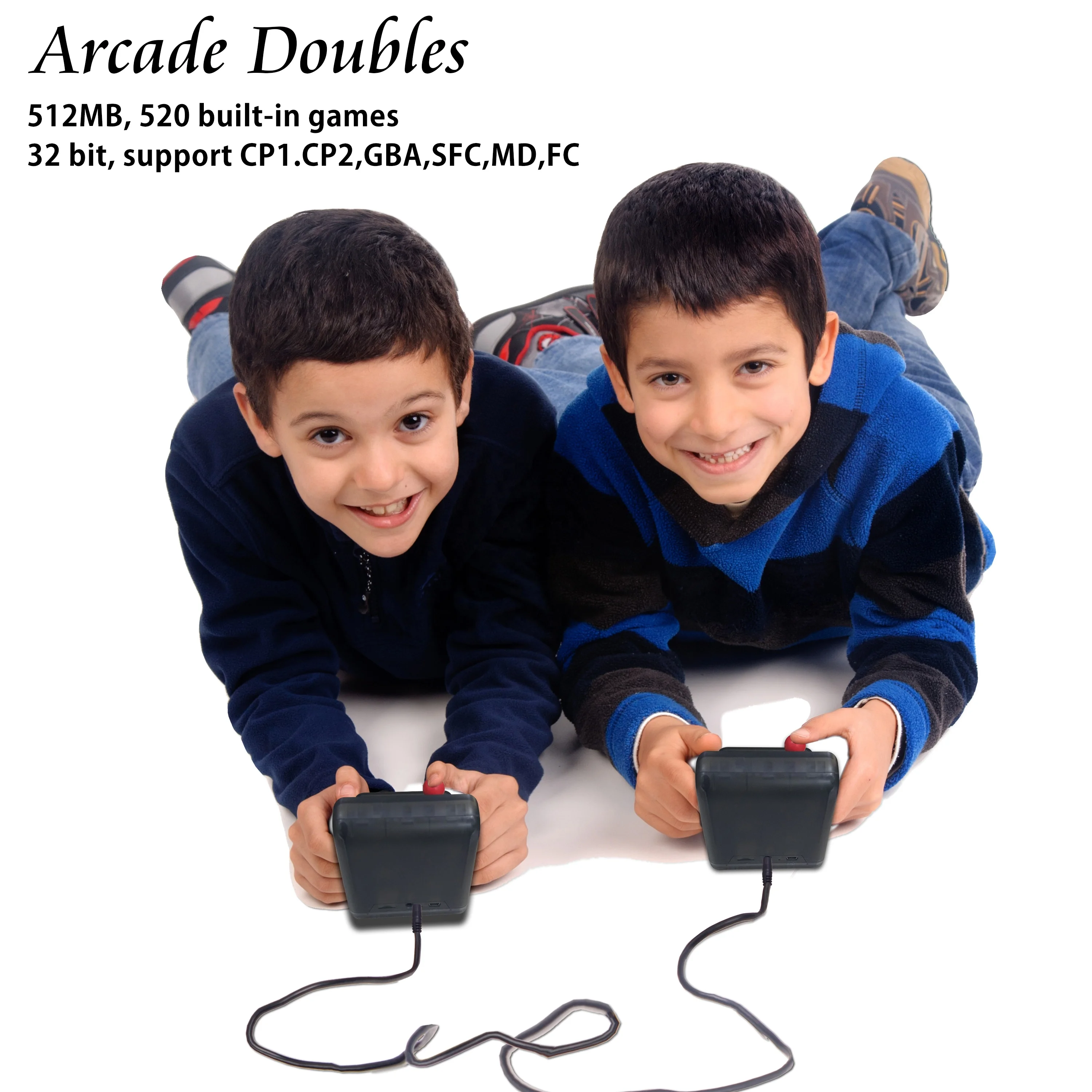 32 bit Black Translucent Game Console Double Players Machine Retro Arcade Mini