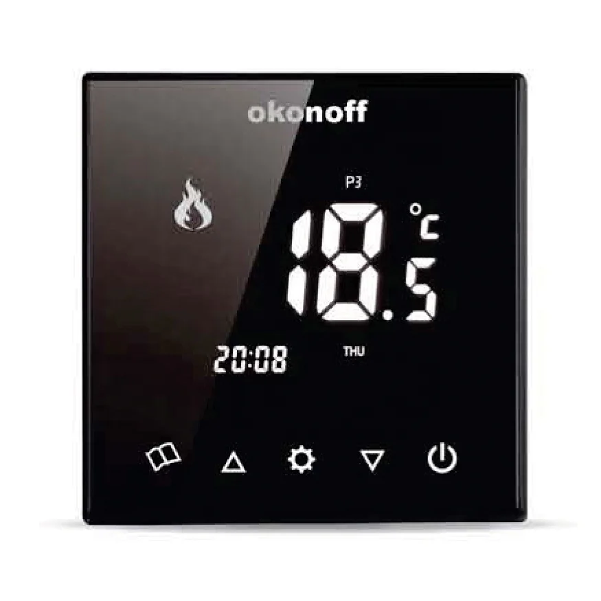 Q8.V-PE LCD glass touch screen underfloor electric heating Programmable smart room thermostat