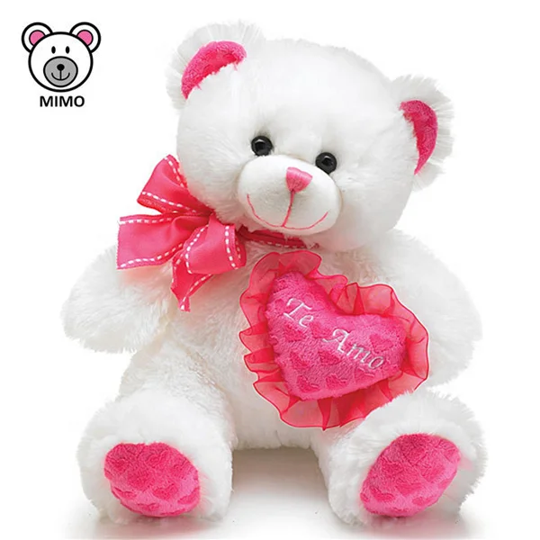 Couple Wedding Gift Plush Pink And Blue Teddy Bear Toy With Heart OEM Custom LOGO Stuffed Animal Soft Plush Teddy Bear Valentine