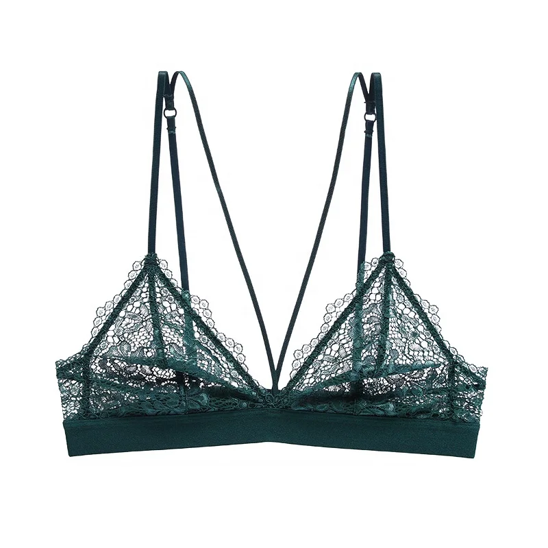 
NEW Lace Floral Embroidery Bralette Comfort Lightly Unlined Wireless Bra 