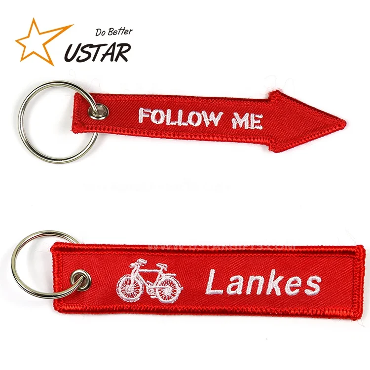 Cheap Custom Embroidered Logo Fabric Key Fob Lanyard Keychain/Cloth Key Holder/Key Chain Wristlet With Eagle Mouth Hook