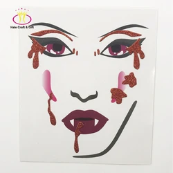 Custom DIY Waterproof Temporary Self Adhesive Glitter Halloween Face Eye Body Art Skin Tattoo Sticker