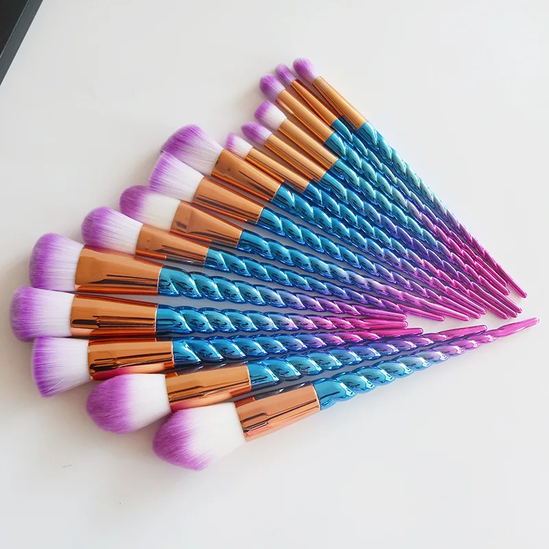 High Quality Reasonable Price Blue and Purple Make Up Brush Set, 7/10/12/20 pcs per Set Private Logo Makeup Brushes Set