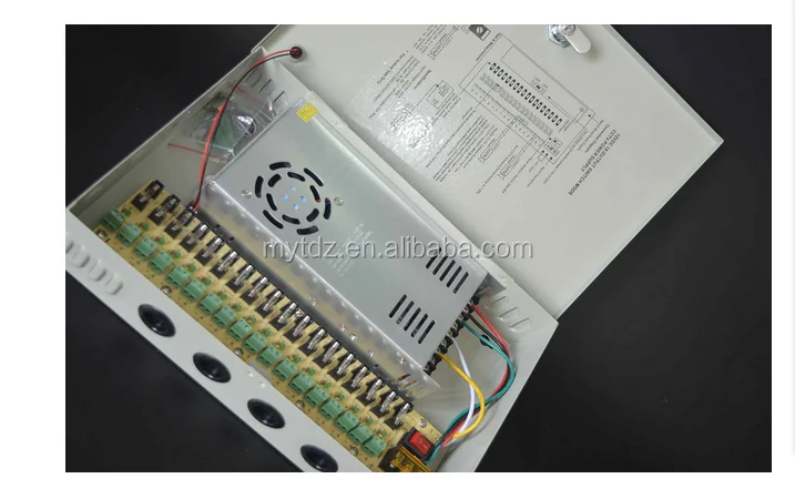 CCTV 18 Output 30 Amp 12V DC CCTV Distributed Power Supply Box for Security Camera