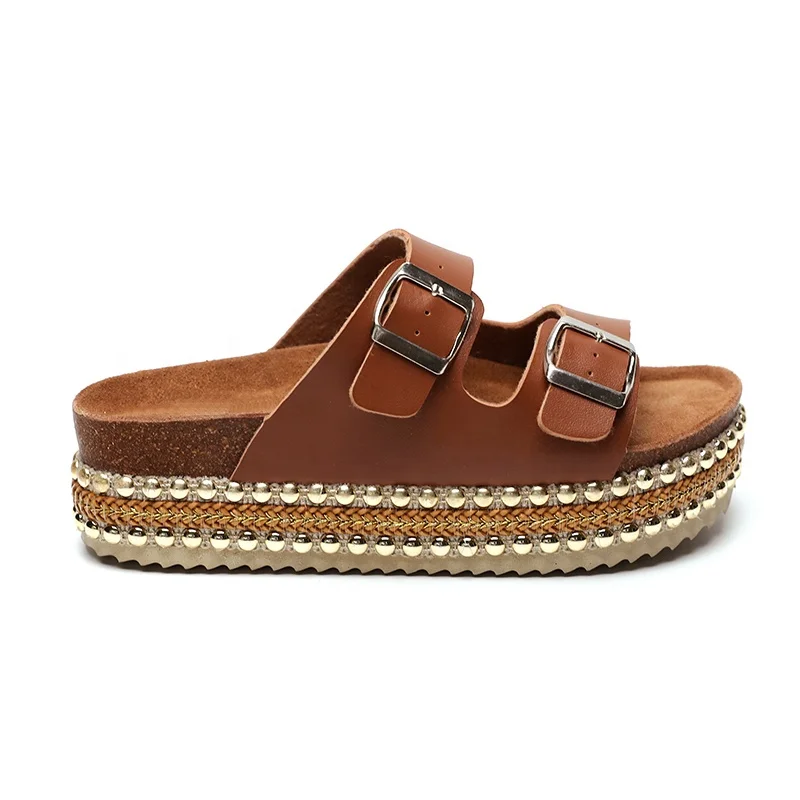 New Wholesale Women Platform Sandals with Studded Wedge Heel