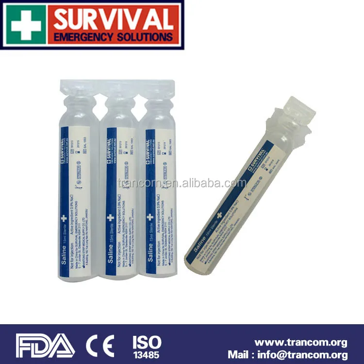 
0.9% normal saline for first aid kit SURVIVAL EMERGENCY SOLUTIONS 