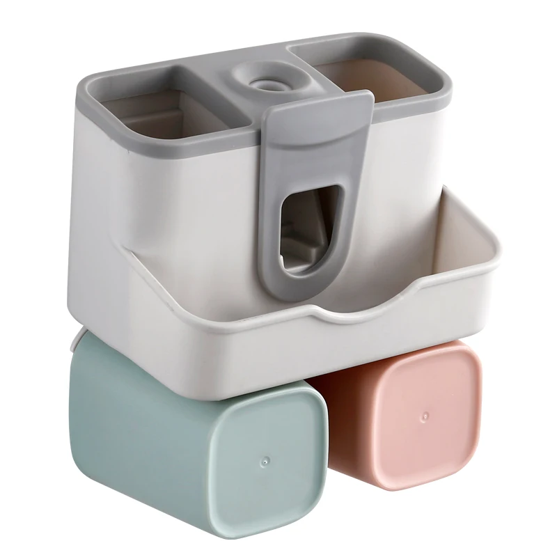 Ванная комната использовать сэкономить пространство многофункциональный настенный держатель для зубной щетки держатель для ежедневного чашки набор