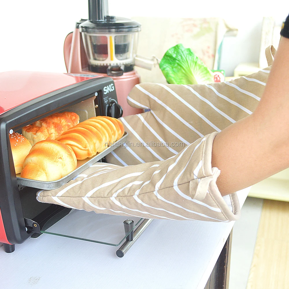 Alibaba китайская фабрика длинная профессиональная варежка для духовки Толстая хлопковая кухонная перчатка для духовки