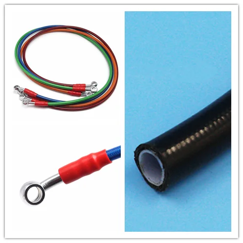 PU coated car spare part rear hydraulic brake fluid line hose ptfe stainless steel braided flexible an3 auto brake hose 1/8