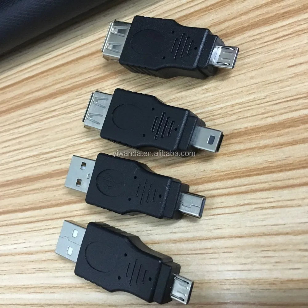 OEM USB2.0 adapter/connector micro usb male to mini usb female black