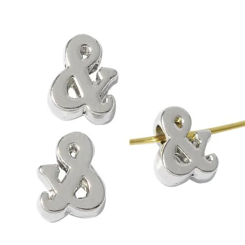 5.5mm Zinc alloy ampersand symbol spacer beads with crystal for jewelry
