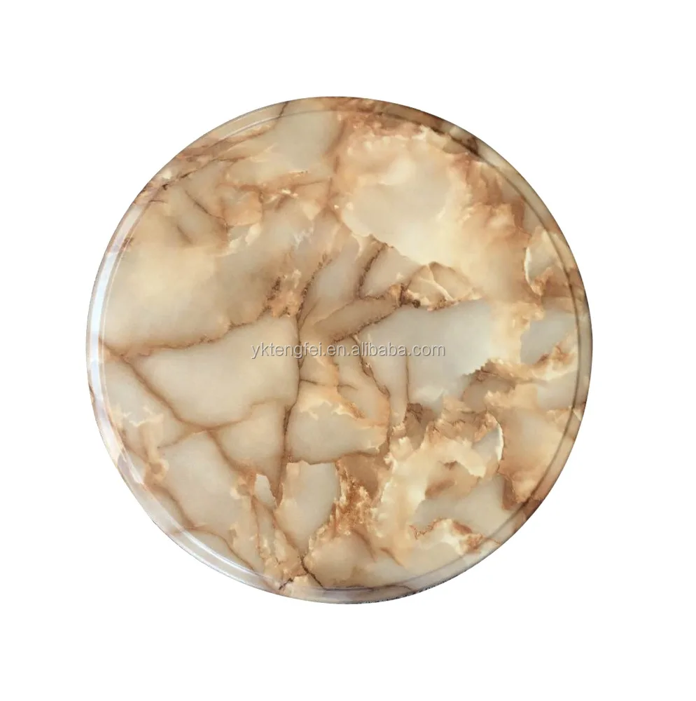 
Wooden coffee round table, marble looking table top set, verzalit dinner table 