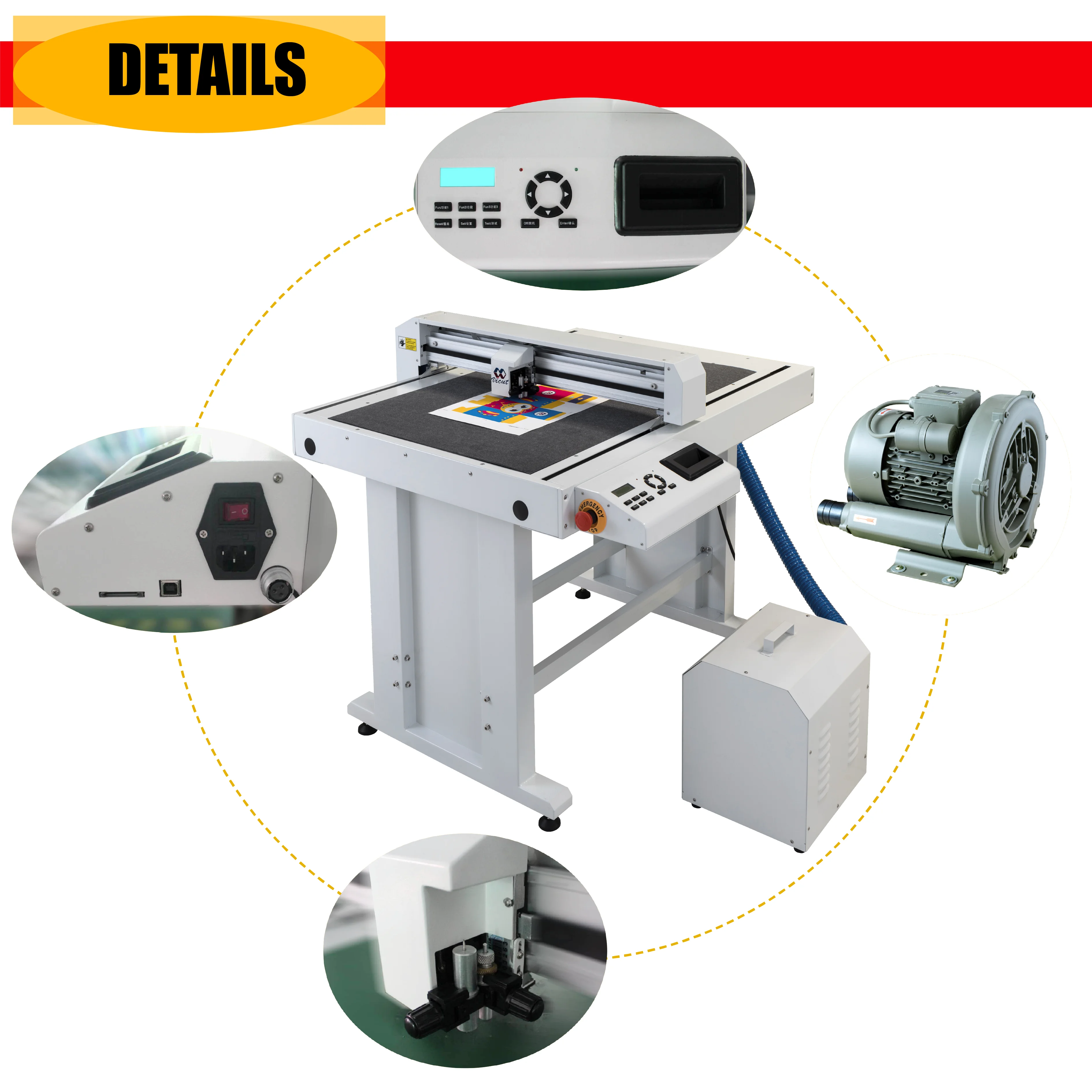 
die cutting machine for sticker labels/creasing/Flatbed cutter/cutter plotter 