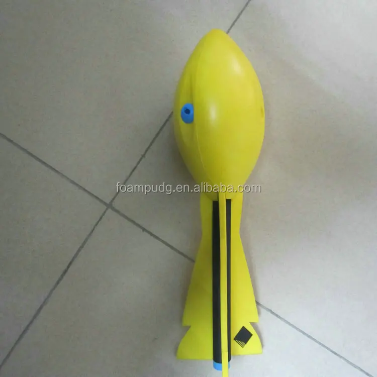 Factory custom logo color PU foam rocket stress ball with whistle