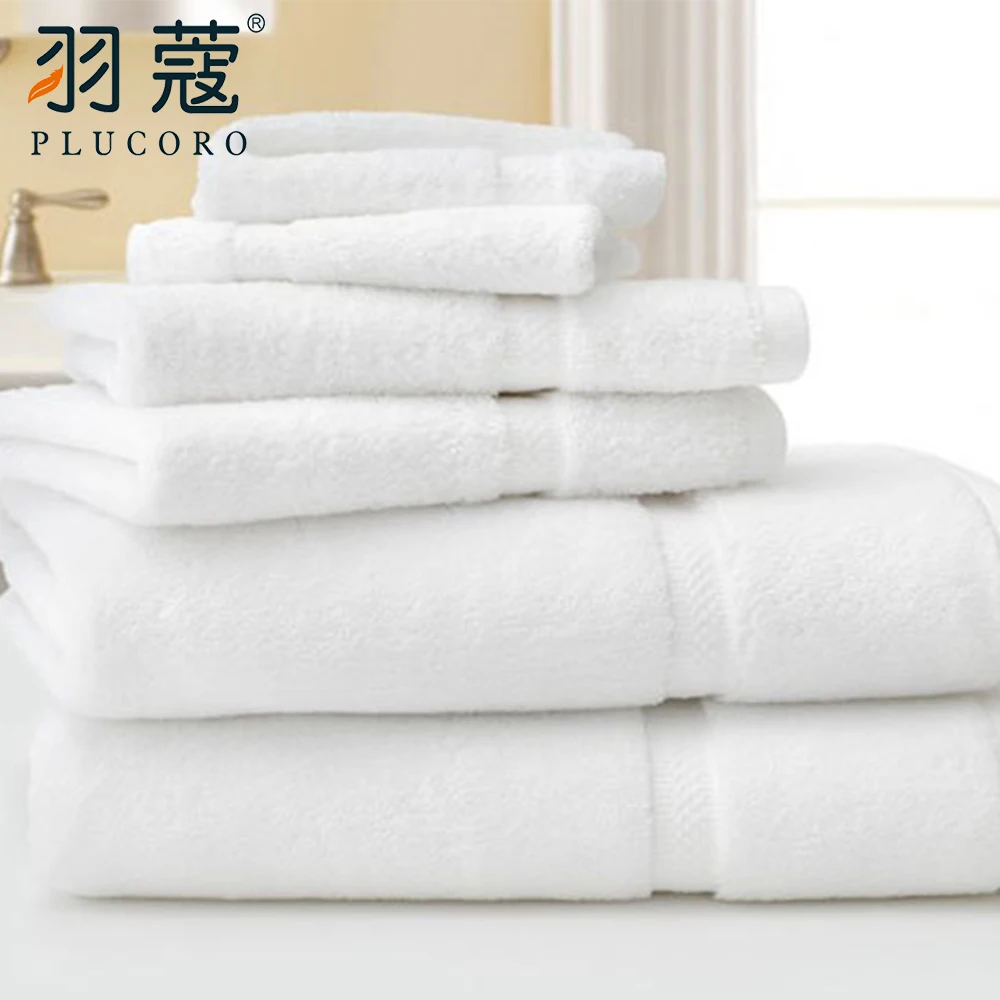 Hotel Towel Set White 21S 100%Cotton Hand Face Bath Hilton Hotel Towels Plain White