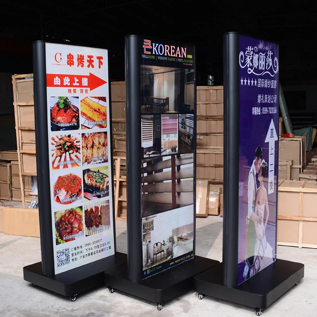 Customized size aluminium profile double sides led outdoor scrolling advertising light box