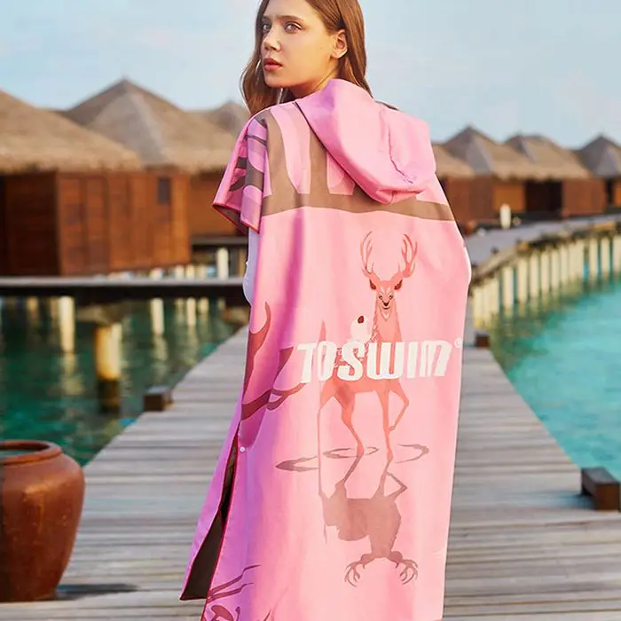 New style face cloth hand towel bath towel swim cloak Hooded Towel Beach Swiming
